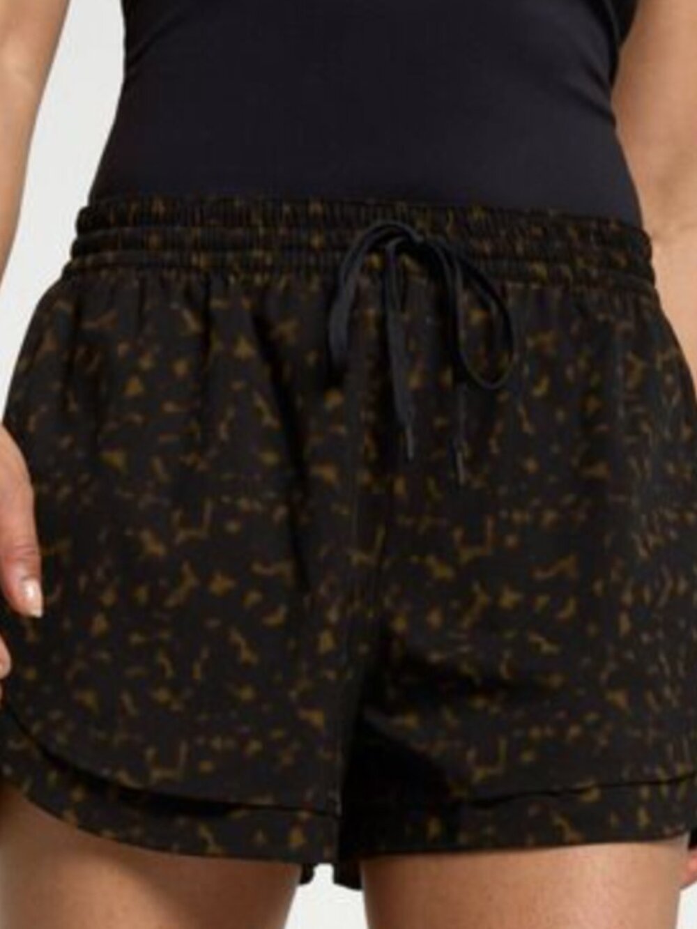 CALIA Women's Drawstring Step Up Short, L - Tortoise Print